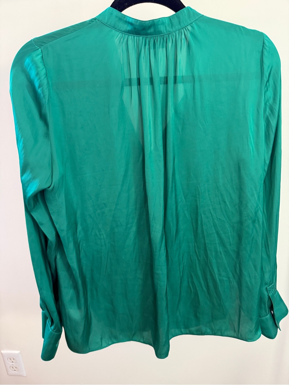 Zadig & Voltaire Tink Satin Blouse Emeraude | Size XS - Picture 3 of 12